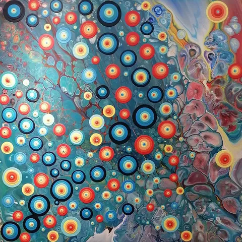 Blob Pouring (V261) 105 x 105 cm - 890€